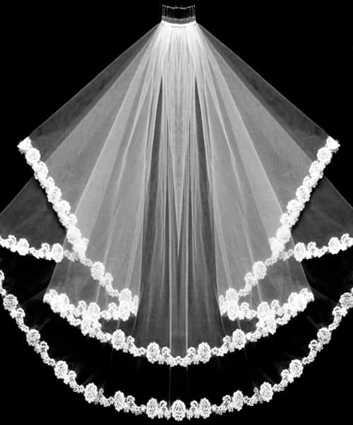 2-layered lace veil